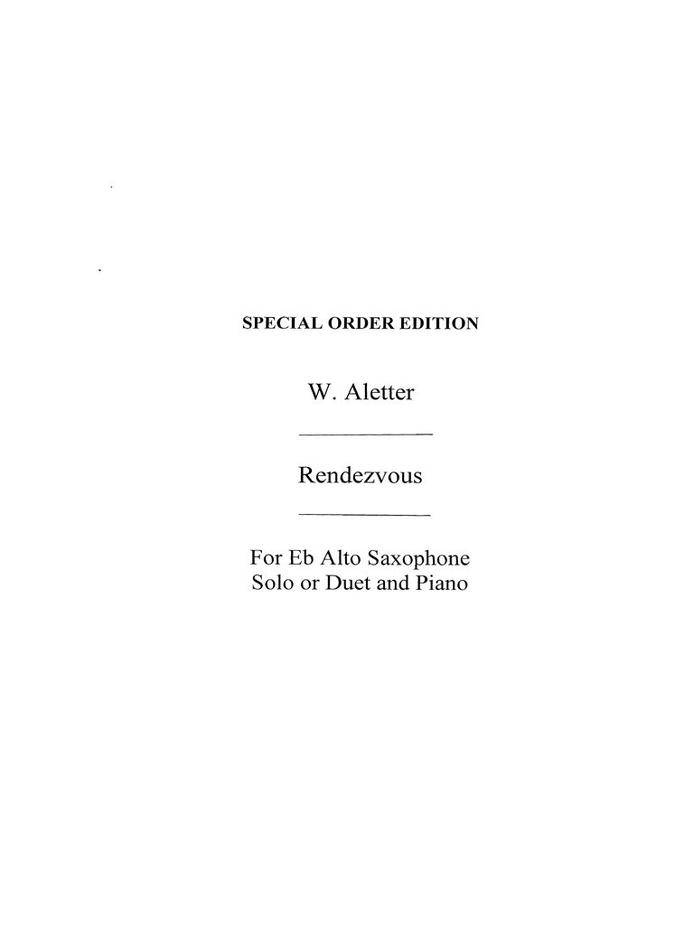 Rendezvous Saxophone and Piano